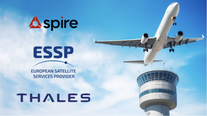 Spire Global, ESSP, and Thales Logos